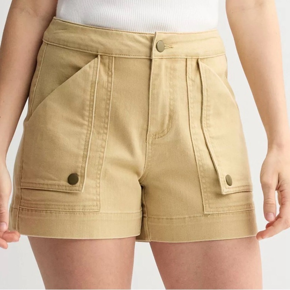 Draper James High-Rise Utility Khaki Women’s Shorts -NWT